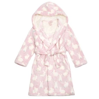 bluezoo Girls' pink bunny dressing gown